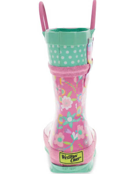Image #5 - Western Chief Girls' Flutter Rain Boots - Round Toe, Pink, hi-res