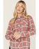 Image #4 - Idyllwind Women's Savoy Plaid Print Long Sleeve Pearl Snap Flannel Shirt, Rose, hi-res