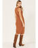 Cleo + Wolf Women's Ribbed Tank Midi Dress, Brown, hi-res