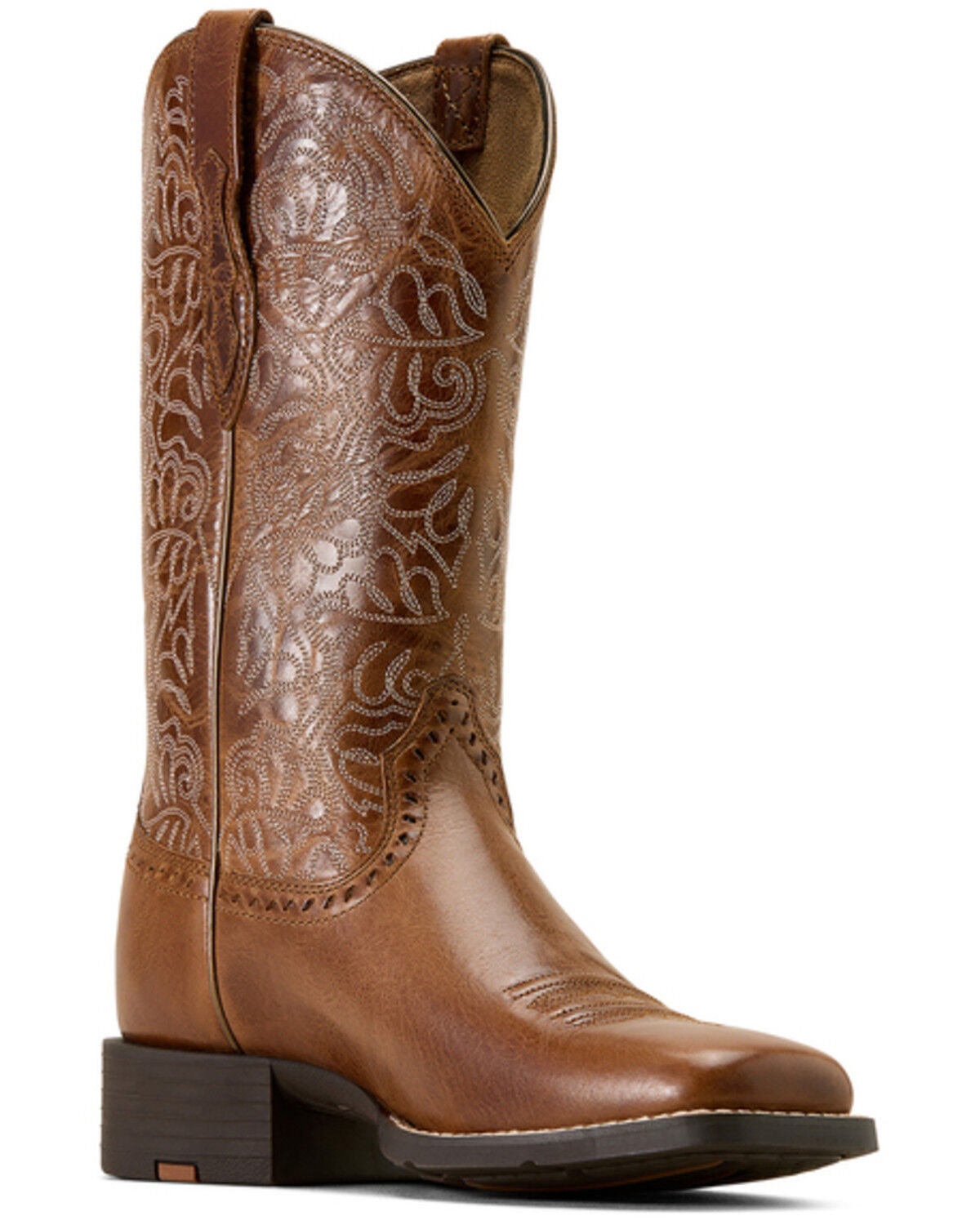 Ariat Women's Round Up Remuda Performance Western Boots - Broad Square Toe, Tan, hi-res