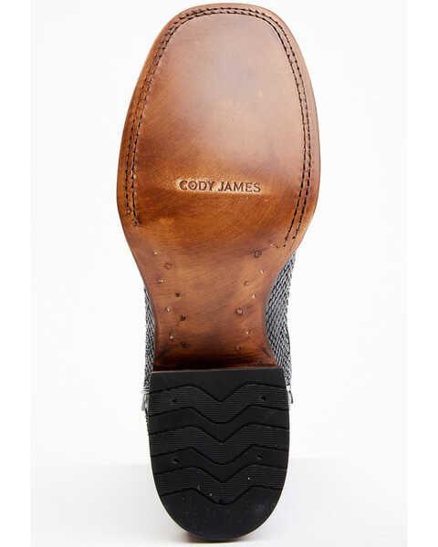 Image #7 - Cody James Men's Matte Python Exotic Western Boots - Broad Square Toe , Black, hi-res