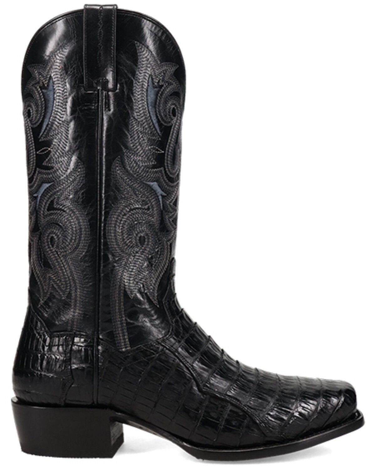 Image #2 - Dan Post Men's Zandor Exotic Caiman Western Boots - Square Toe, Black, hi-res