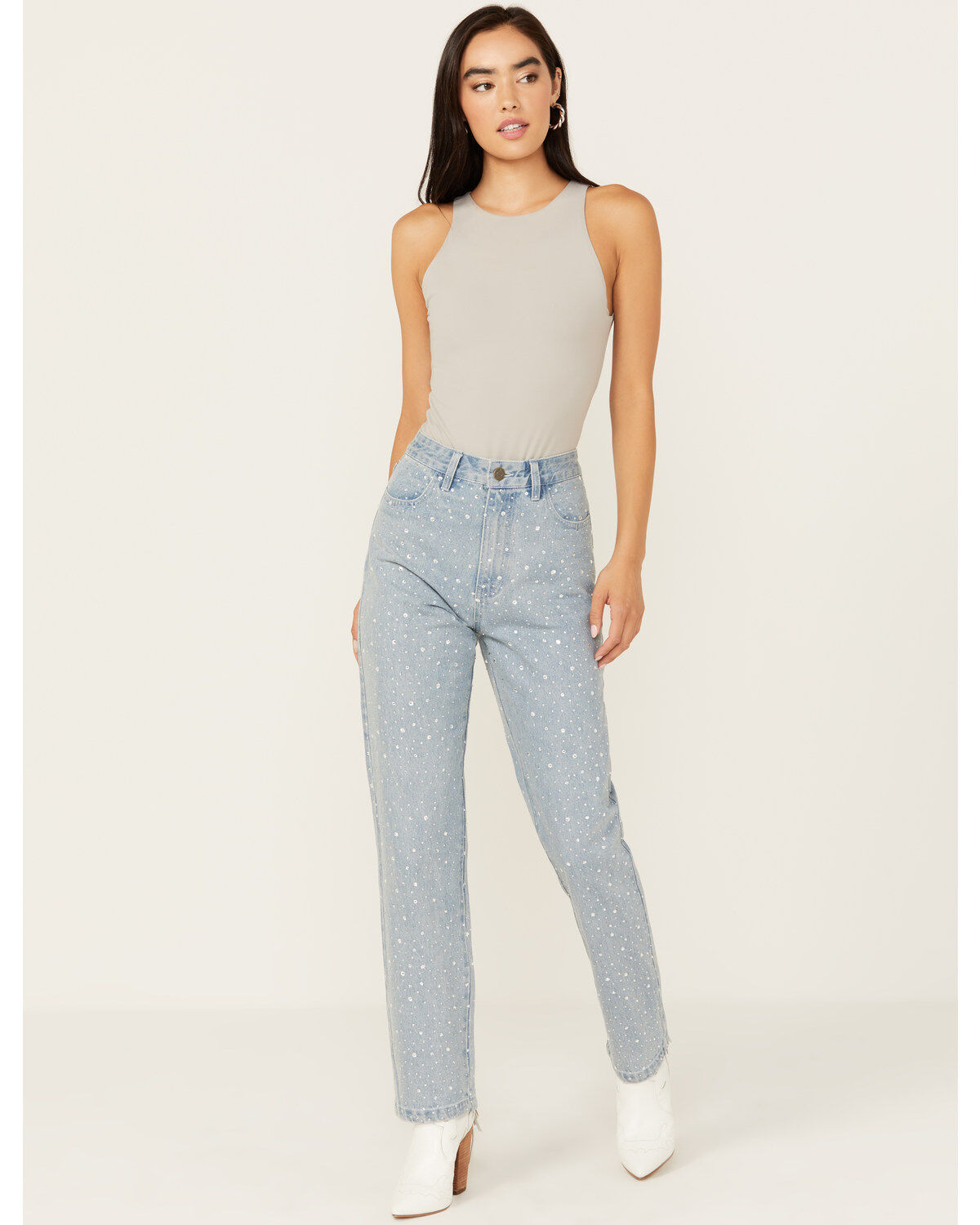 Image #1 - Show Me Your Mumu Women's Light Wash Icon Straight Jeans, Light Wash, hi-res
