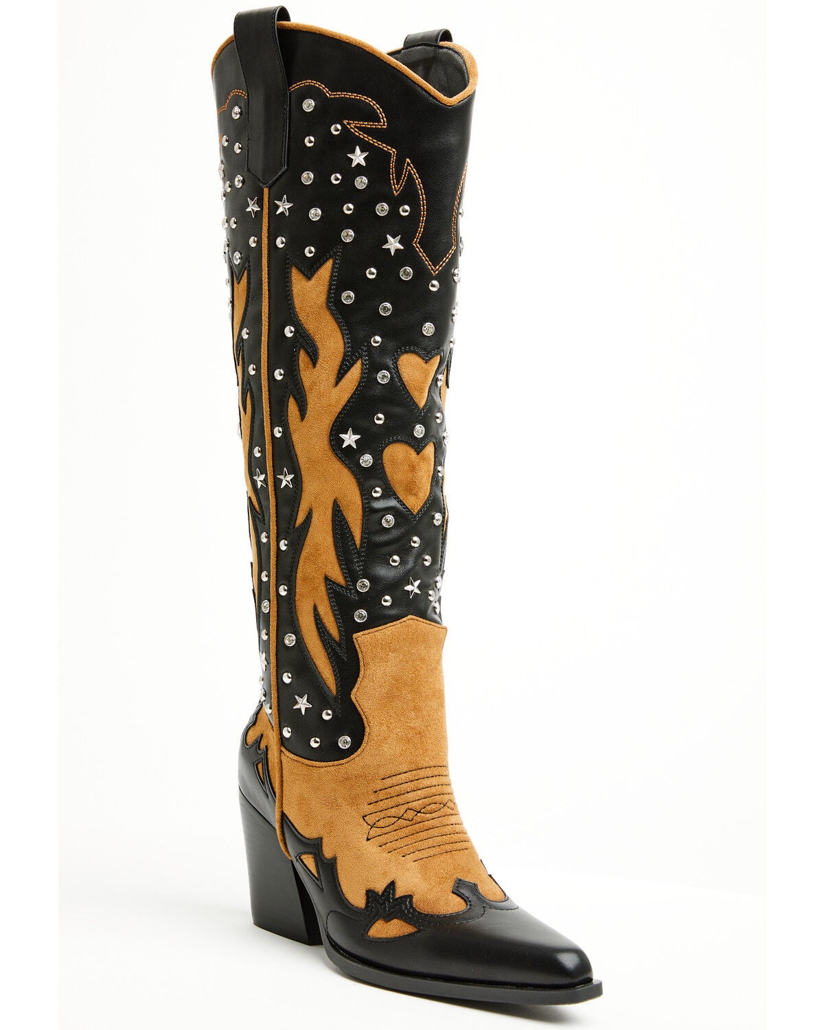 Azalea Wang Women's Kalpana Tall Western Boots - Snip Toe, Black, hi-res