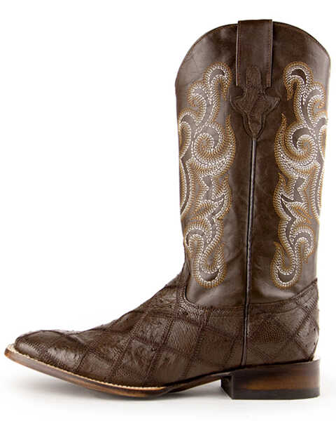 Image #5 - Ferrini Men's Ostrich Patch Exotic Western Boots, Chocolate, hi-res