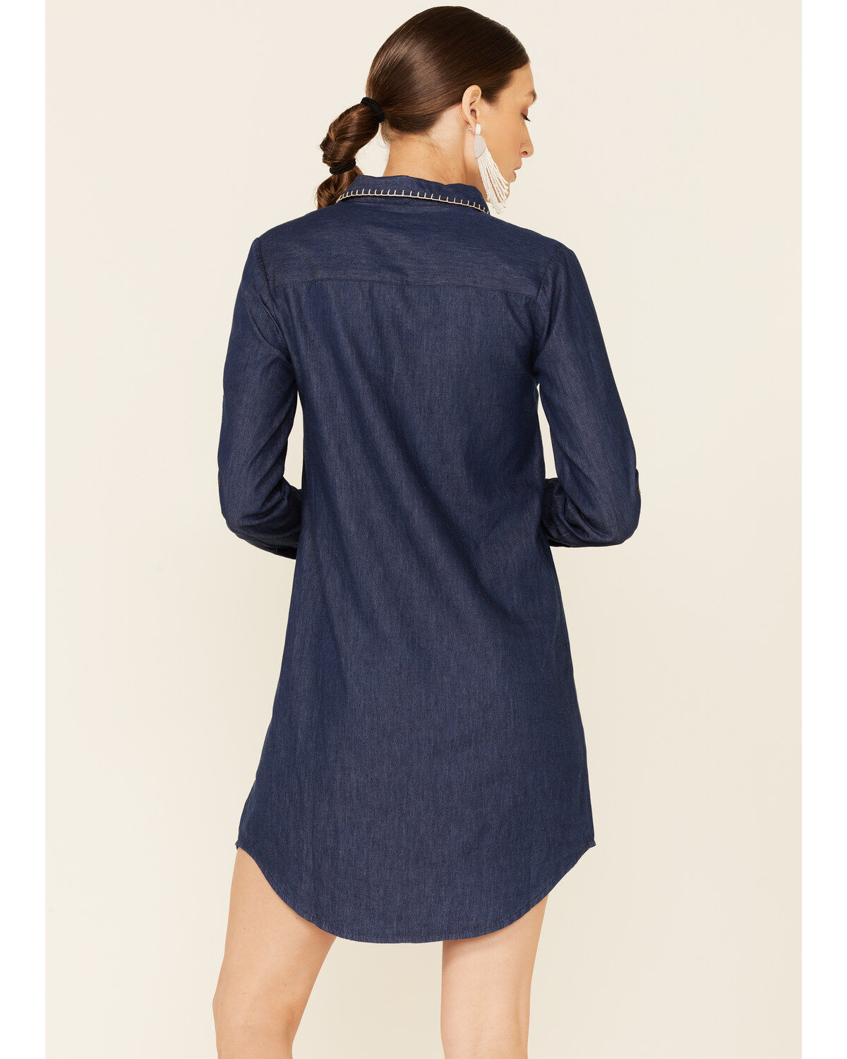 Image #4 - Roper Women's Denim Stitched Mini Dress, Blue, hi-res