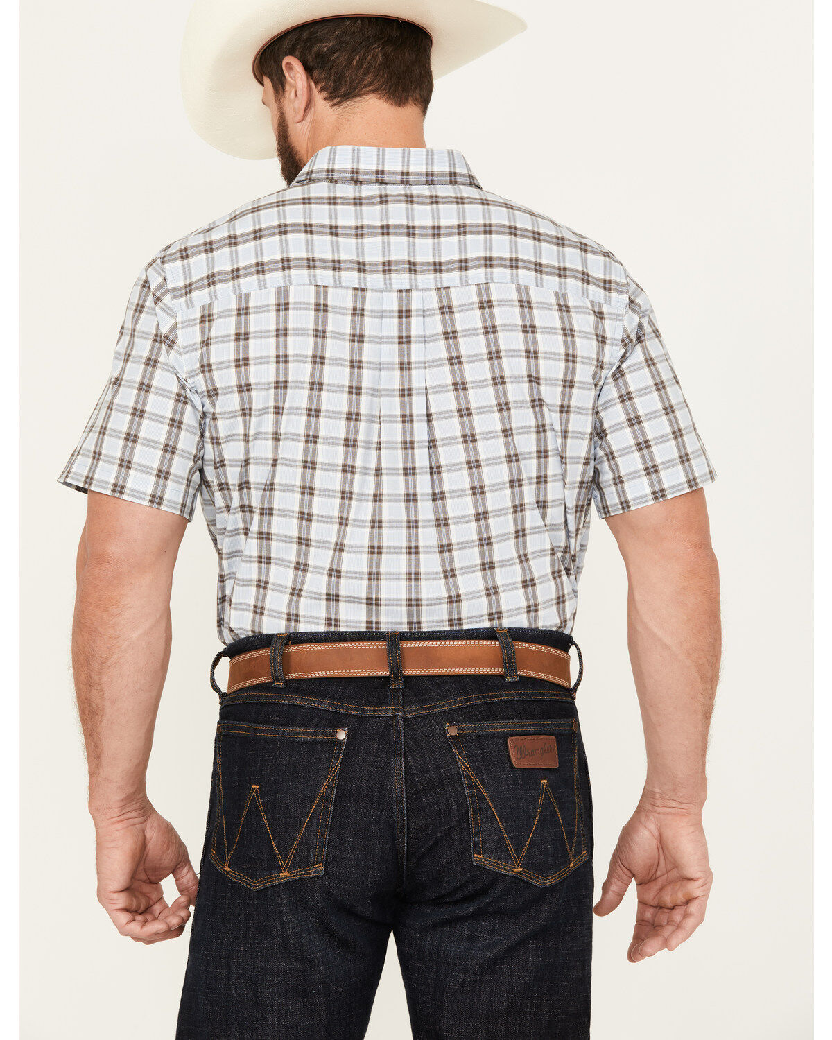 Image #4 - Cody James Men's Bryce Plaid Print Short Sleeve Button-Down Stretch Western Shirt - Tall, , hi-res