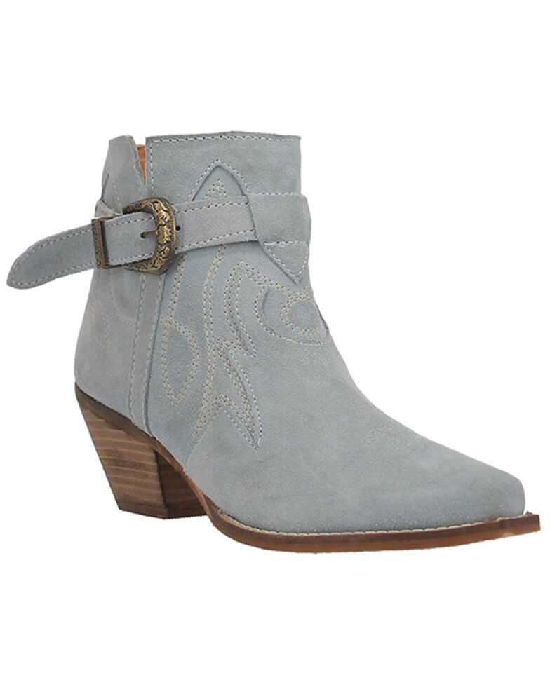 Dingo Women's Easy Does It Blue Leather Western Booties - Snip Toe , Blue, hi-res