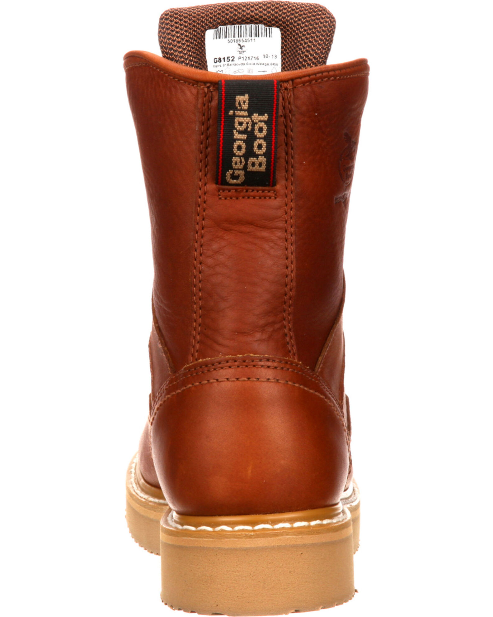 Image #7 - Georgia Men's 8" Steel Toe Work Boots, Brown, hi-res