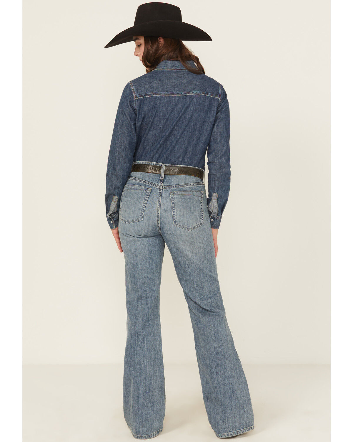 Image #3 - Cinch Women's Tatum Medium Wash High Rise Easy Fit Trouser Jeans, Indigo, hi-res