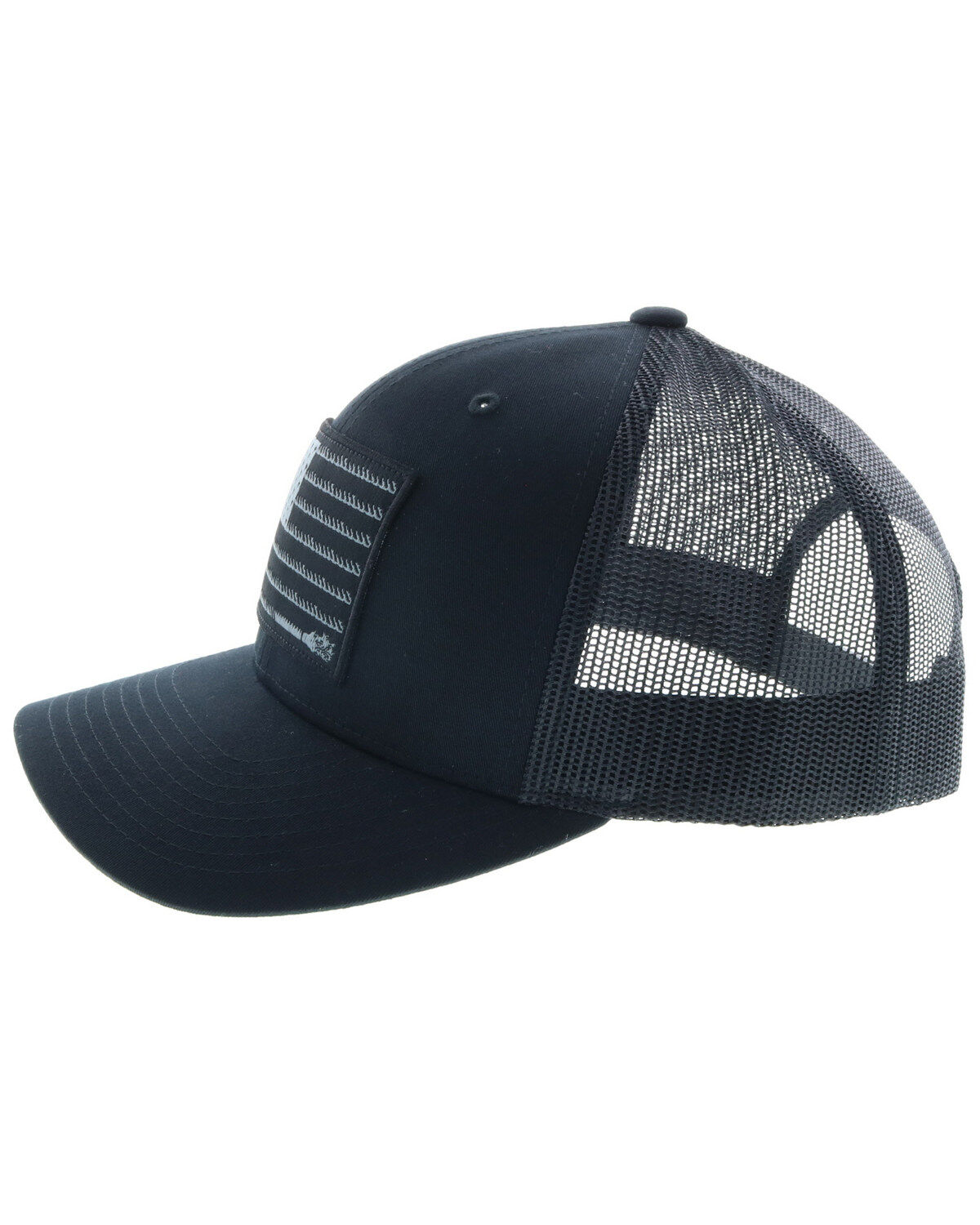 Image #3 - Hooey Men's Liberty Roper Flag Trucker Cap, Black, hi-res
