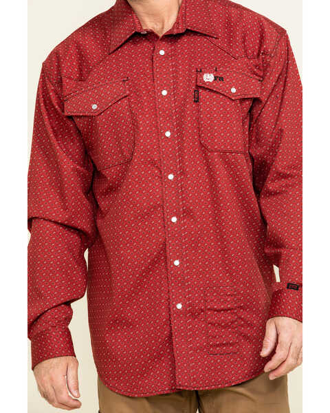 Cinch Men's FR Red Geo Print Long Sleeve Work Shirt | Boot Barn