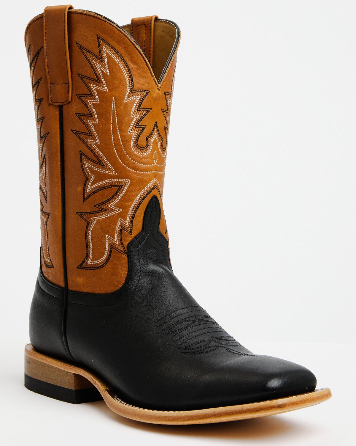 Image #1 - Horse Power Men's Western Boots - Broad Square Toe, Black, hi-res