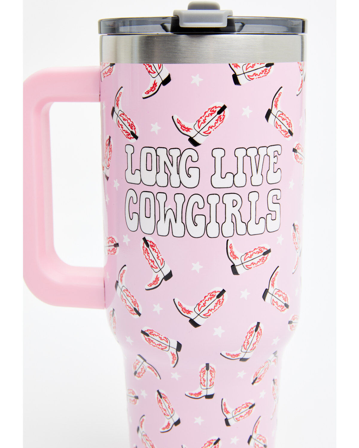 Image #2 - Boot Barn 40oz Long Live Cowgirls Tumbler With Handle, Pink, hi-res