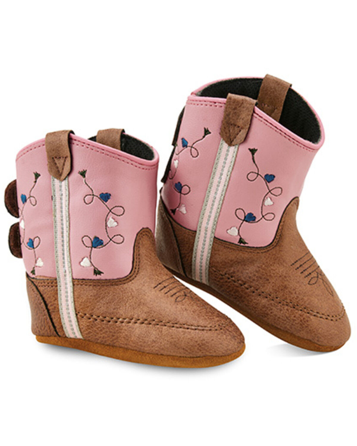 Image #1 - Old West Infant Girls' Pink Poppets Boots - Round Toe, Pink, hi-res