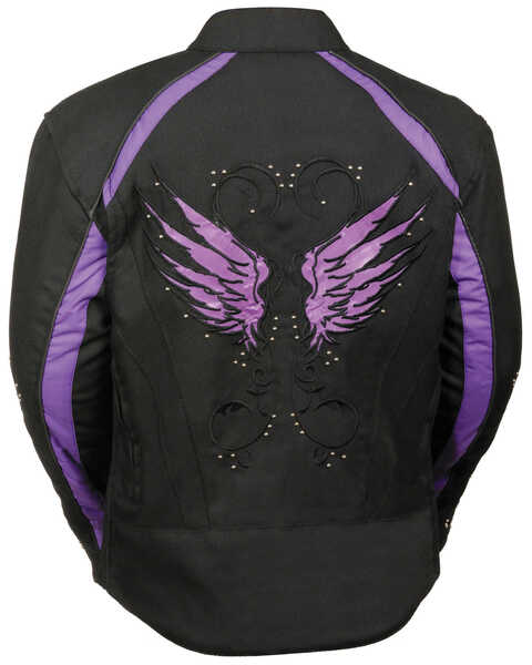 Image #2 - Milwaukee Leather Women's Textile Jacket with Stud & Wings Detailing - 5X, , hi-res