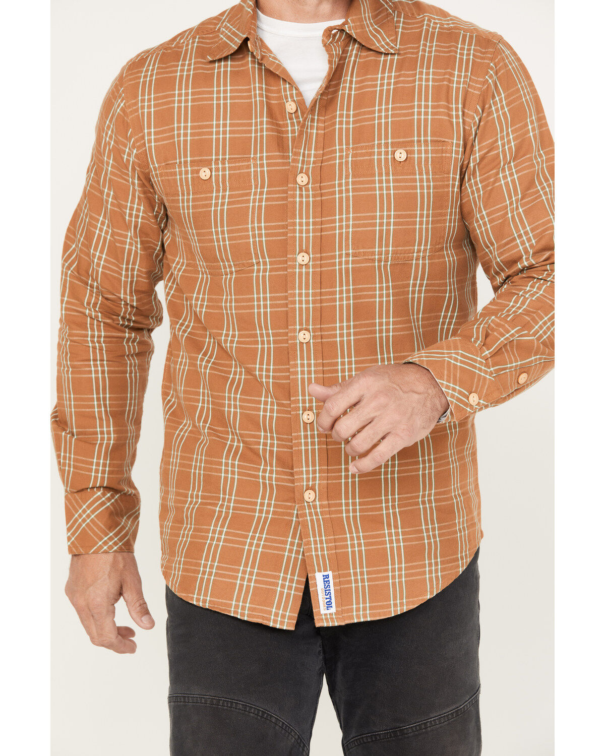 Image #3 - Resistol Men's Welby Plaid Button Down Western Shirt, Lt Brown, hi-res