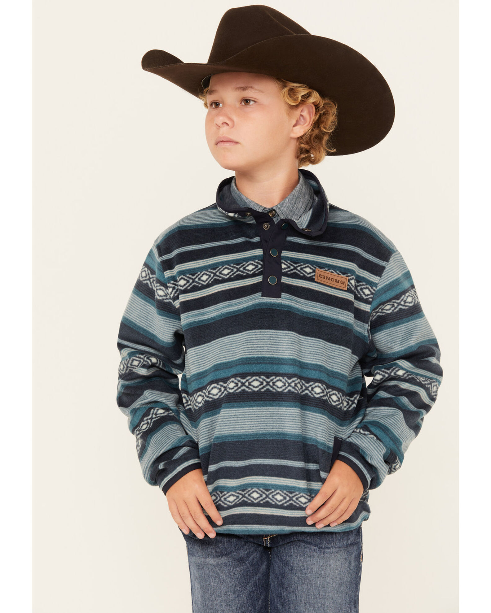 Cinch Boys Striped Polar Fleece Pullover Boot Barn