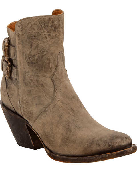 Image #1 - Lucchese Women's Handmade Catalina Distressed Leather Booties - Round Toe , , hi-res