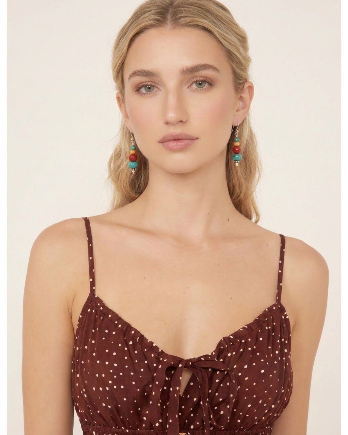 Paige Wallace Women's Beaded Earrings, Silver, hi-res