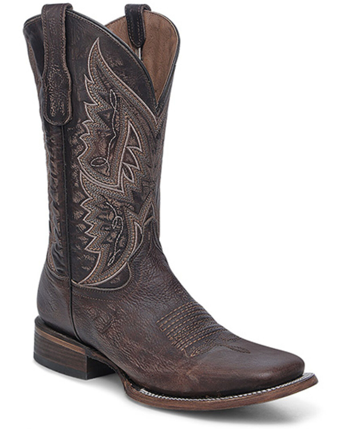 Image #1 - Corral Men's Embroidered Western Boots - Broad Square Toe, Chocolate, hi-res