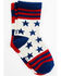 RANK 45 Girls' Stars & Stripes Crew Socks - 2-Pack, Red/white/blue, hi-res
