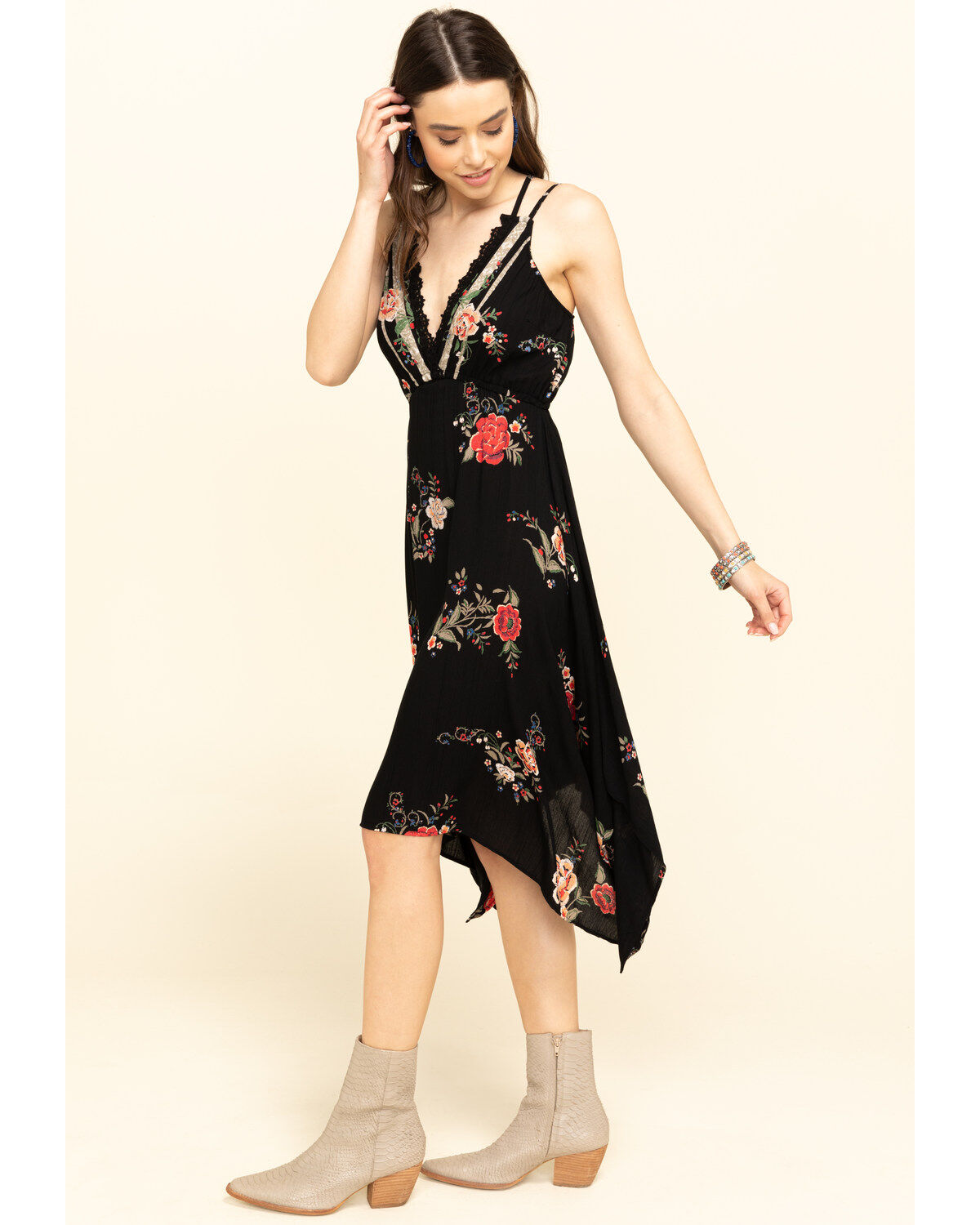 floral hanky hem dress