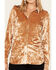 Rock & Roll Denim Women's Velvet Long Sleeve Button Down Shirt, Tan, hi-res