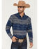 Image #1 - Cody James Men's Arrow Bear Southwestern Long Sleeve Snap Flannel Shirt - Big, Blue, hi-res