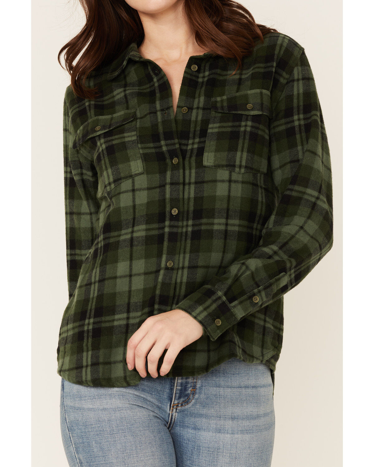 Olive green flannel shirt womens clearance