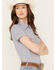 Image #2 - Ariat Women's Boot Barn Exclusive Gingham Print Short Sleeve Button-Down VentTEK Stretch Shirt, Blue/white, hi-res