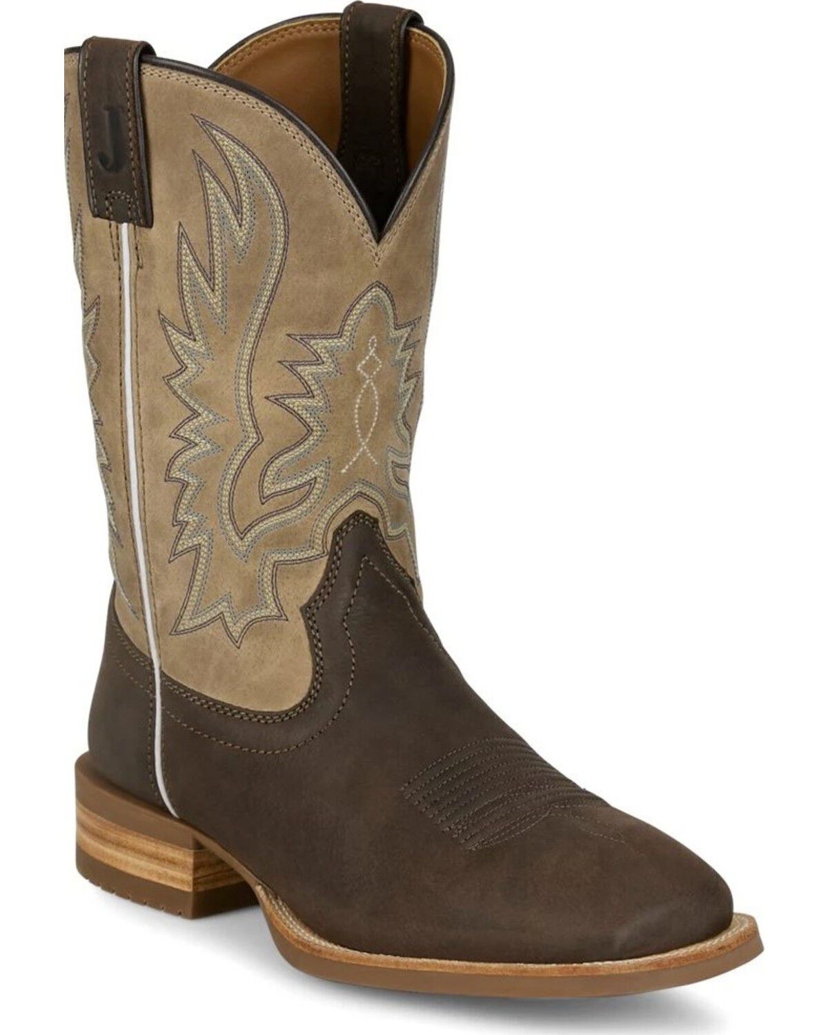 Image #1 - Justin Men's Rustle Performance Western Boots - Broad Square Toe, Brown, hi-res