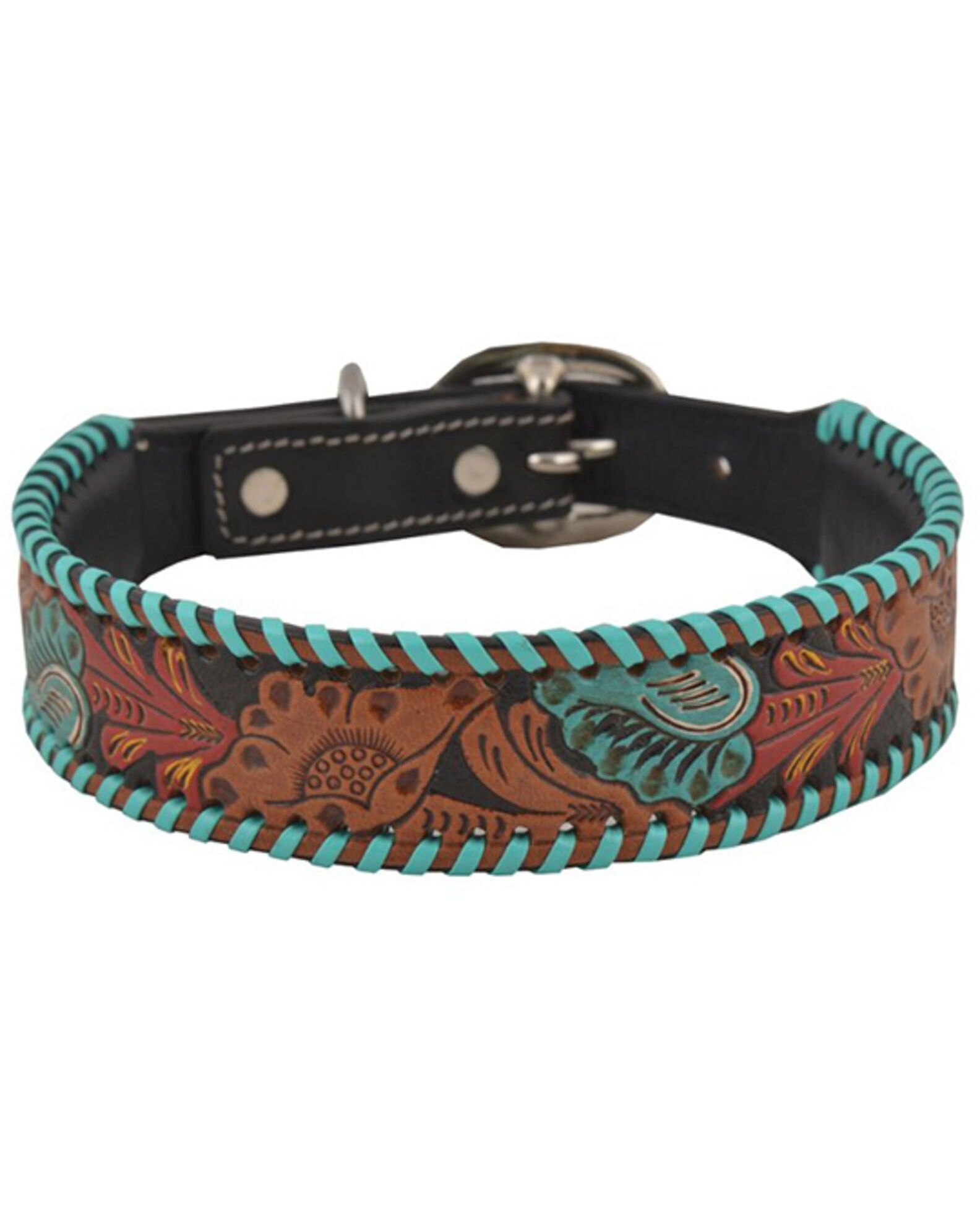 Product Name:  Myra Full Bloom Tooled Leather Dog Collar