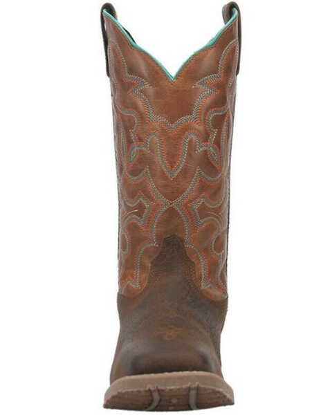 Laredo Men's Odie Western Boots - Broad Square Toe , Dark Brown, hi-res