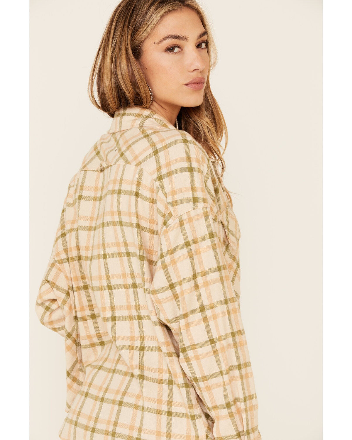 brown plaid shirt women's