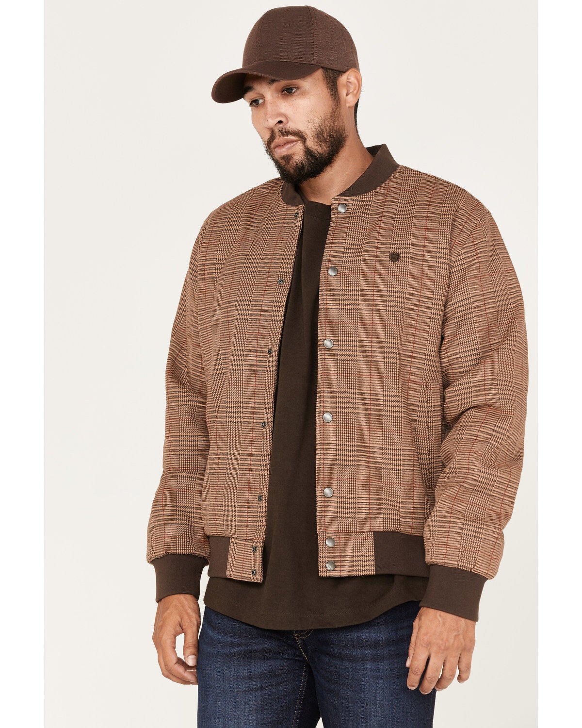 Brixton Men's Dillinger Bomber Jacket, Tan, hi-res