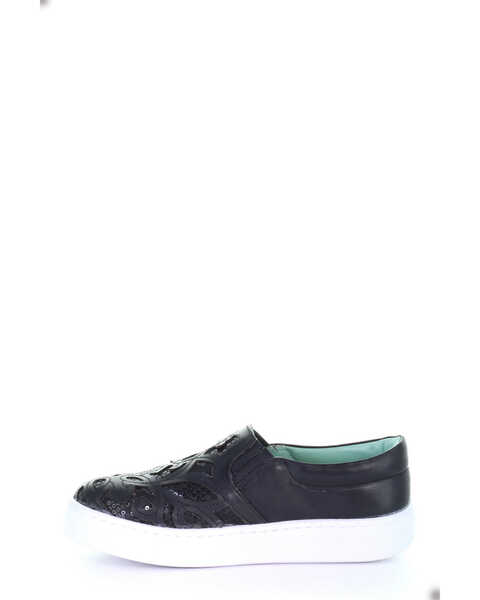 Image #3 - Corral Women's Black Inlay & Embroidery Sneakers, Black, hi-res