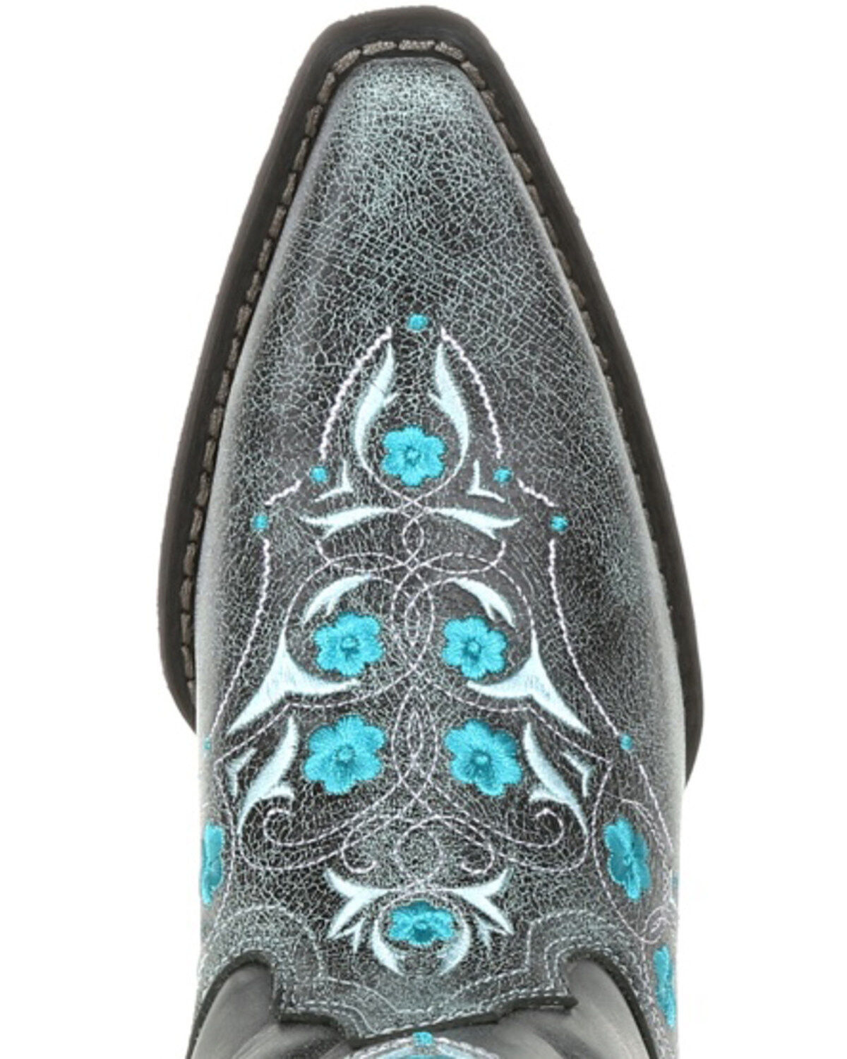 Image #6 - Durango Women's Crush Blue Floral Western Boots - Snip Toe, , hi-res