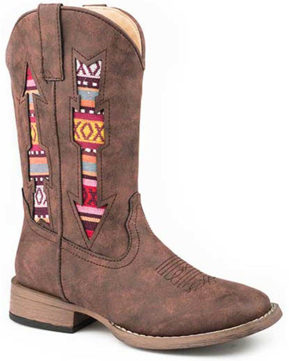 Image #1 - Roper Boys' Southwestern Arrow Western Boots - Square Toe, , hi-res