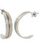Montana Silversmiths Women's Silver Feather Vein Hoop Earrings , Silver, hi-res