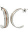 Image #1 - Montana Silversmiths Women's Silver Feather Vein Hoop Earrings , Silver, hi-res