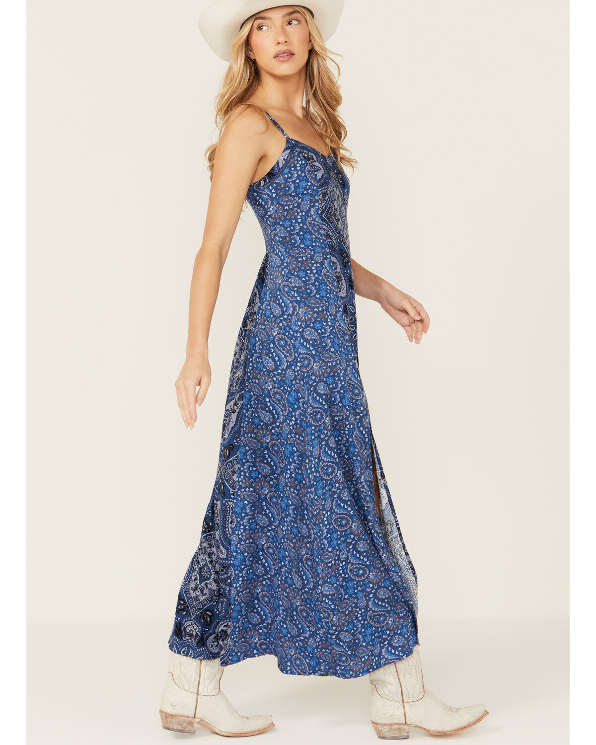Image #3 - Idyllwind Women's Carver Printed Maxi Dress, Steel Blue, hi-res