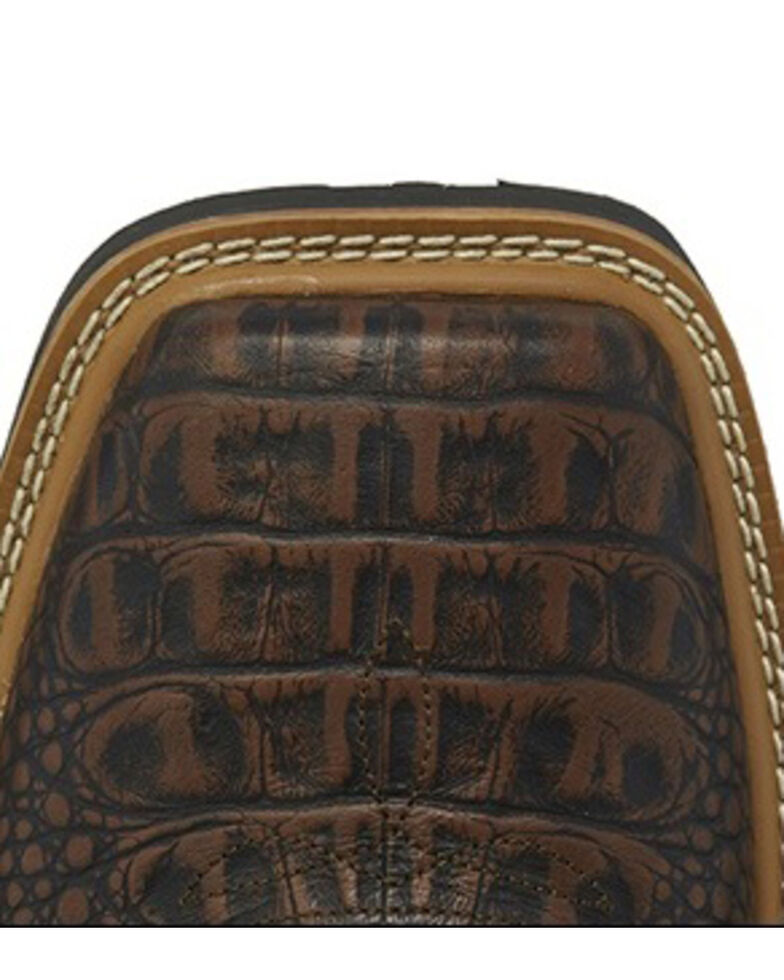 justin derrickman croc print composite toe work boots