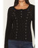 Image #3 - Miss Me Women's Embellished Lace Long Sleeve Shirt, Black, hi-res