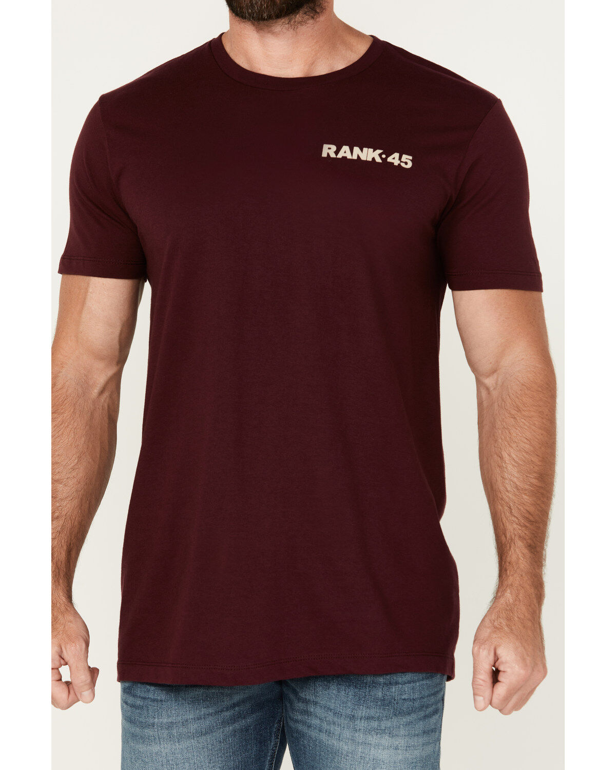 Image #3 - RANK 45® Men's Long Horn Logo Short Sleeve Graphic T-Shirt, , hi-res