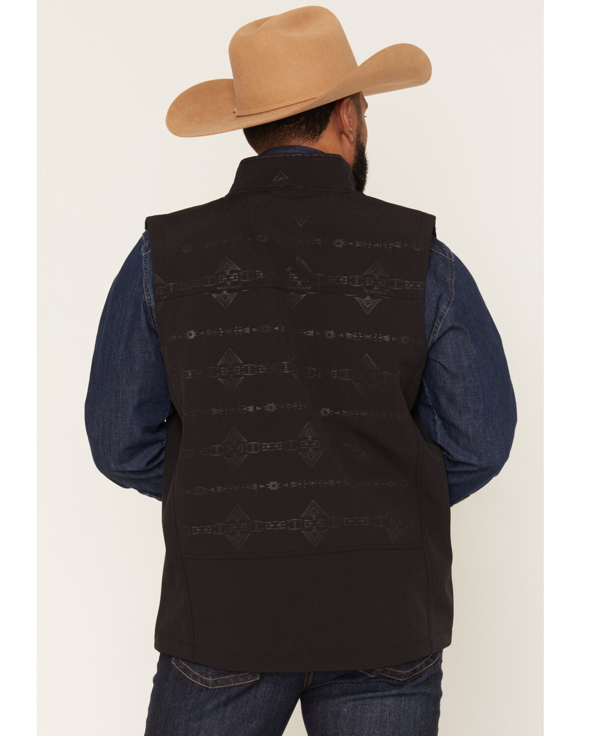Image #4 - RANK 45&reg; Men's Lariat Southwestern Print Softshell Vest - Big, Black, hi-res