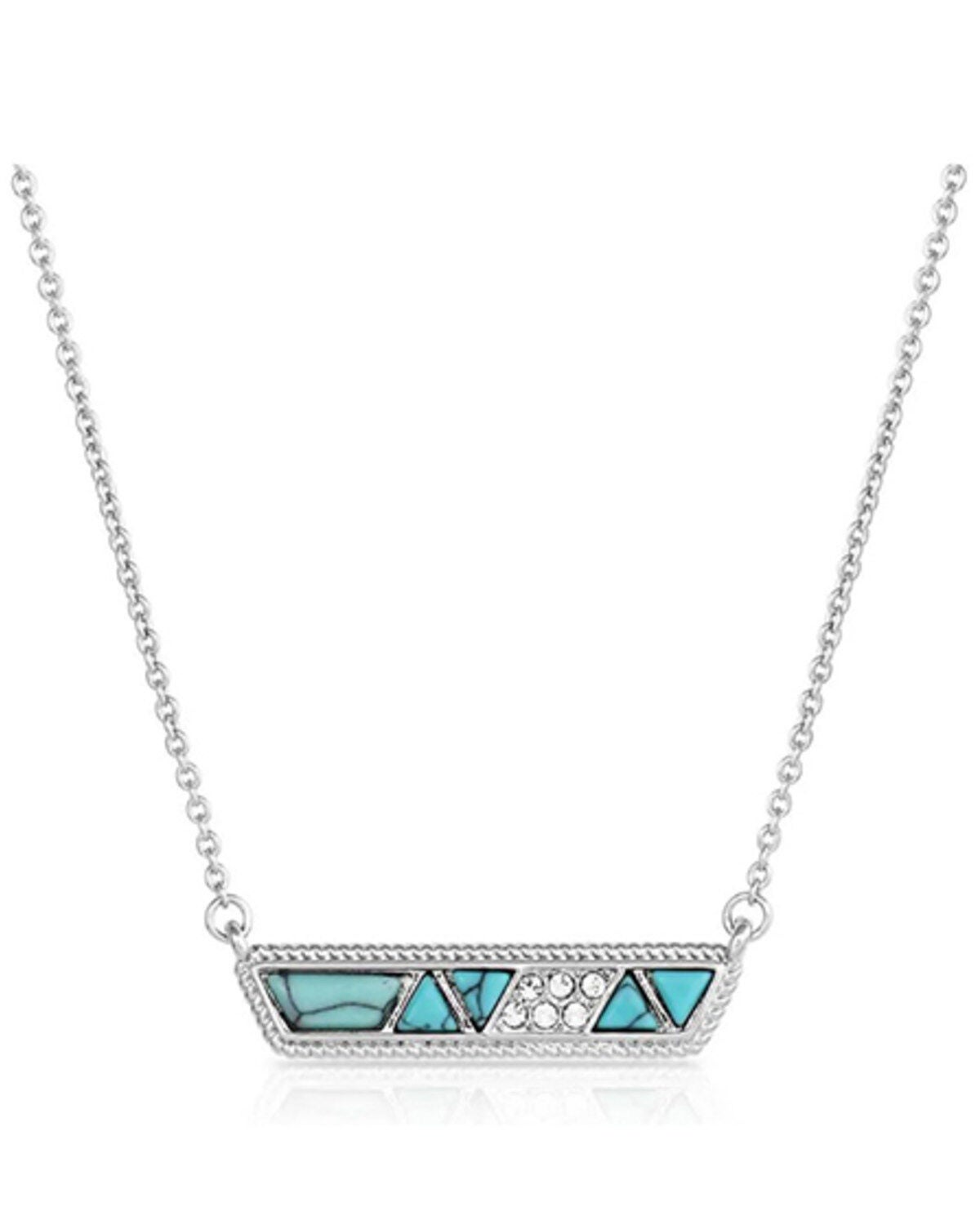 Montana Silversmiths Women's High Noon Cobblestone Bar Necklace, Silver, hi-res