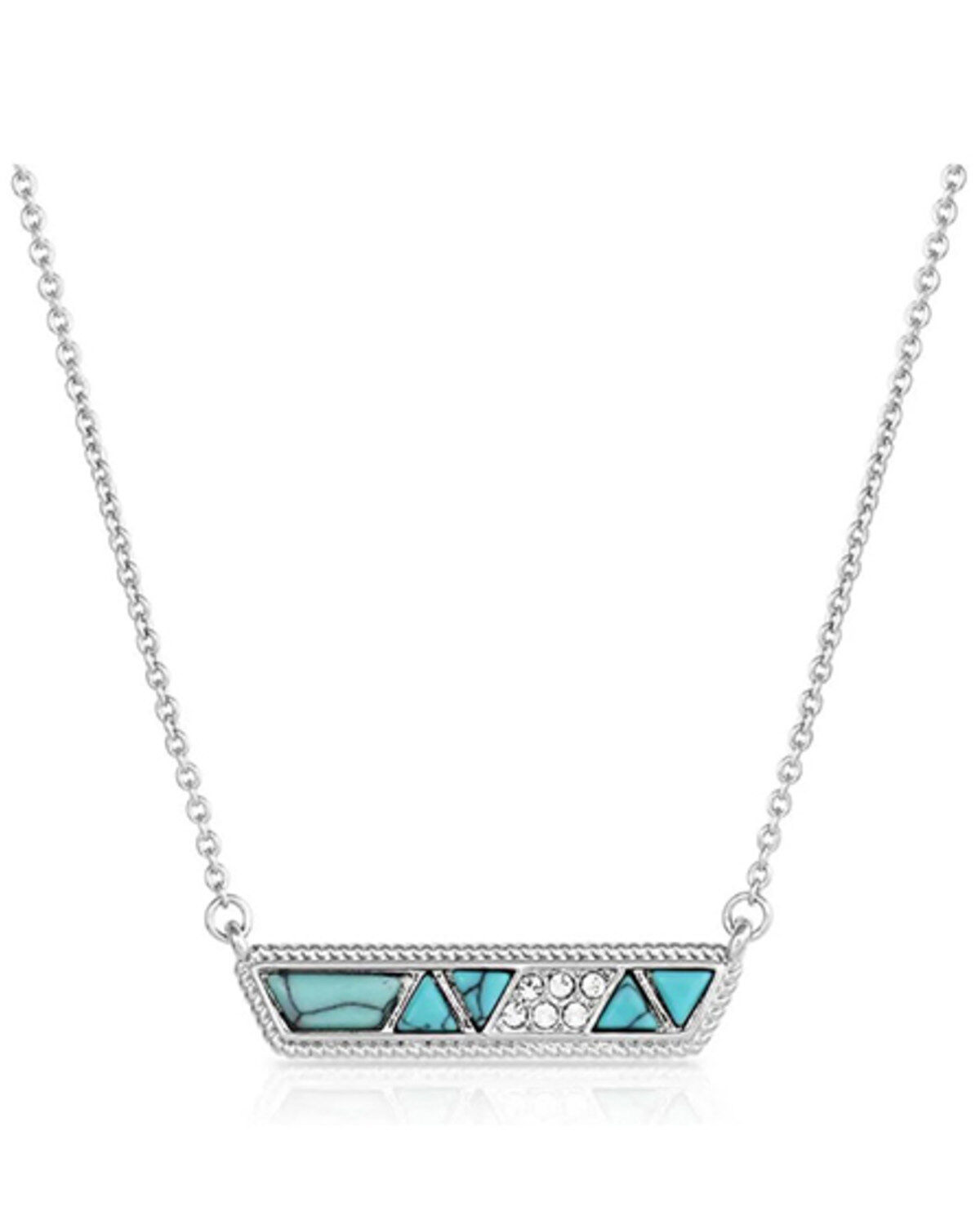 Image #1 - Montana Silversmiths Women's High Noon Cobblestone Bar Necklace, Silver, hi-res