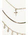 Image #2 - Shyanne Women's Layered Chain Cross and Dangle Necklace , Silver, hi-res