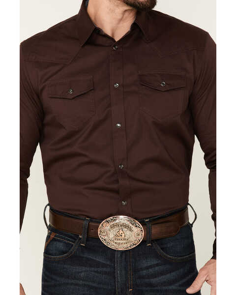 Cody James Men's Solid Treadstone Long Sleeve Snap Western Shirt , Purple
